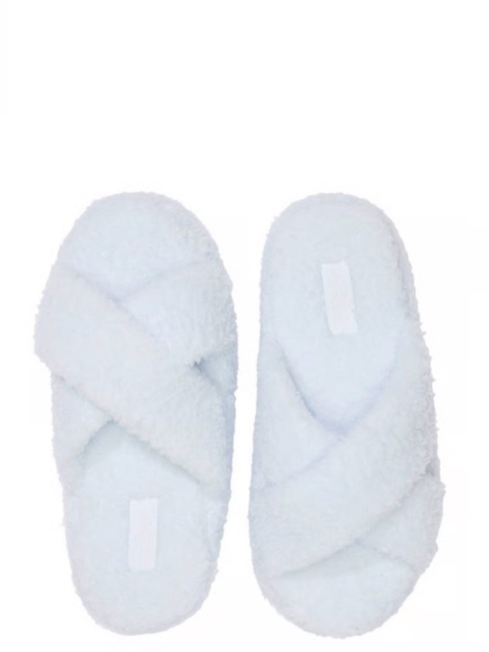 Victoria Secret PINK Cozy Plush Shearling Criss Cross Platform Slippers in Lt. B